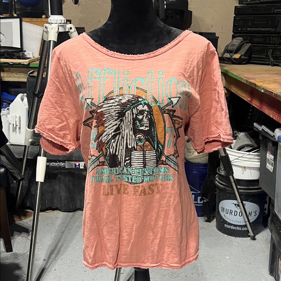 Affliction Women's Coral Graphic Tee - Picture 1 of 2
